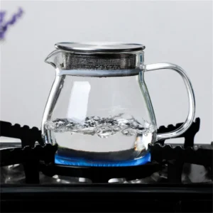 Japanese Stovetop Safe Clear Glass Teapot with Filter Lid Replacement Jug Infuser Maker Iced Green Tea Scented Pot Coffee Kettle